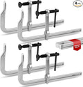HORUSDY 4PCS Heavy-Duty Bar Clamps, 12-Inch F Bar Clamps with 1200LBS Strong Clamping Force, Drop-Forged Steel Frame, Smooth Adjustment for Woodworking, Metalworking, Welding, DIY, and Garage Projects