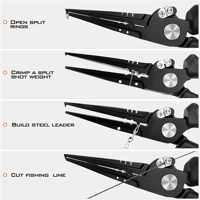 KastKing Speed Demon Pro Fishing Pliers,8.5'' Split Ring Nose