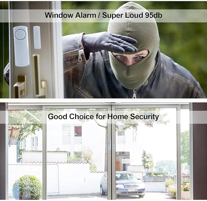 24Pack Door Window Alarms - Wireless DIY Security Sensor for Home, Burglar Alarm for Doors, Windows, Pool, Shed, Caravan, Car | Child Safety & Personal Protection Kit (W-Door Alarm shou 24pcs)