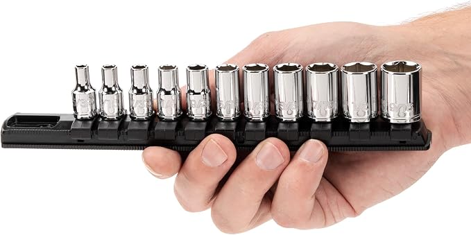 TEKTON 1/4 Inch Drive 6-Point Socket Set, 11-Piece | SHD90101