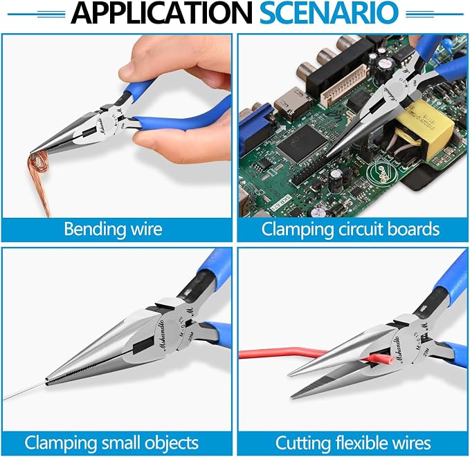 Needle Nose Pliers and Wire Cutters Set, 5" High Carbon Steel Pliers Set, Ultra-Sharp Crafts Diagonal Cutters, Long Nose Pliers for Jewelry Making, Electronics Repair, Object Grasping