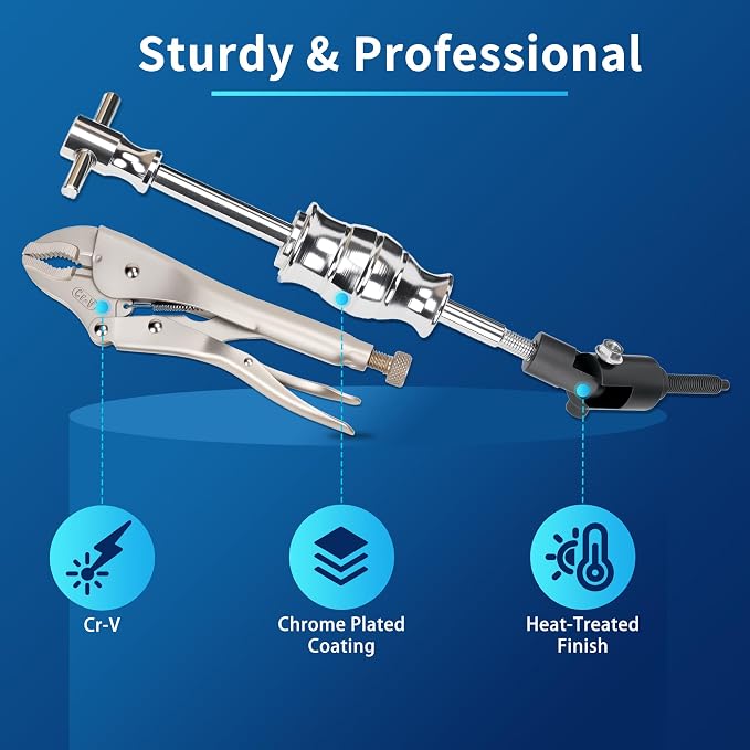 Locking Pliers Slide Hammer Puller Set, 9.8 in Locking Pliers 2 lb Slide Hammer with Quick Release Swivel Connector, Vise Grip Slide Hammer for Nail Bolt Pin Seal CV Axle Removal Tool