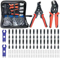 60PCS Solar Connector Crimping Tool Kit for Connecting Solar Panel Cable Wire, with 30 Pairs MC4 Connectors ，AWG13-10 Crimper and Stripper，2pcs Spanner Wrench，Solar Panel Connectors in the bag.