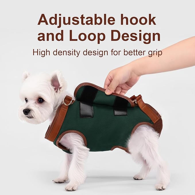 Wakytu Dog Lift Harness Dog Carrier Sling for Small Dogs & Cats,M | stylish puppy sling carrier with handle & pocket,adjustable leash,walking & travel