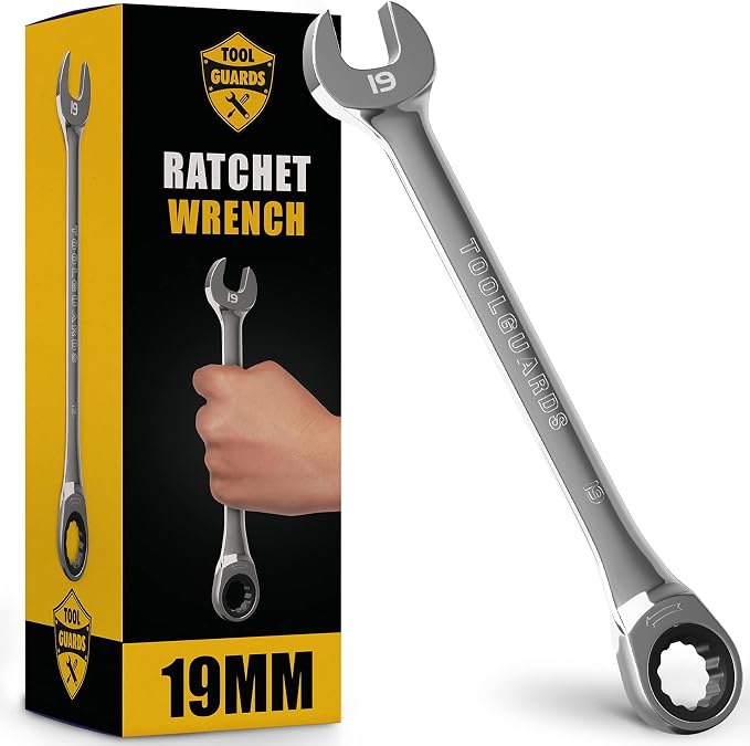 Ratcheting Wrench - Slim Profile - Ratchet Wrench, 19 mm Wrench Set