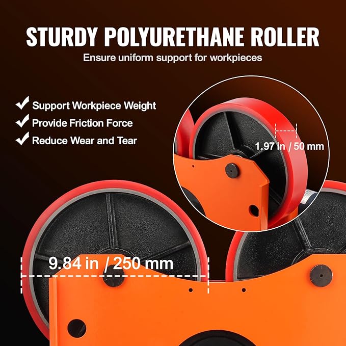 VEVOR 110V Linkage Roller for Welding, Supports 1000KG/2205LBS, Speed 80-1600 mm/min, Adjustable Diameter 25-1400mm, Includes Rotary Positioner & Torch Stand for Enhanced Welding Efficiency