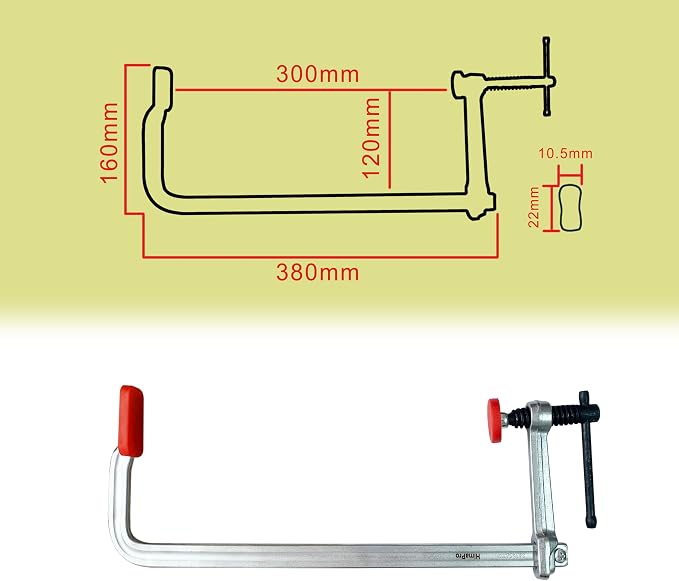 HimaPro 12 Inch Heavy Duty Bar Clamp Set, 4 Pack – Drop Forged Steel F-Clamps with 1200 lbs Load Capacity and 4-3/4 Inch Throat Depth for Welding, Woodworking, and Metalworking
