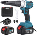 Cordless Brushless Rivet Gun, Portable Automatic 2248lbf Electric Riveter Kit for 1/8" 5/32" 3/16" Rivets w/ 2 Pack 5.0Ah Battery for Makita 18V Battery