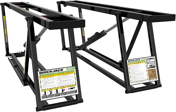 QuickJack Bundle - 6000TL Portable Car Lift, Wall Hangers & Pinch-Weld Blocks, ALI Certified, 6,000-lbs. Capacity, 110V Power Unit, Car Lift for Garage, Shop, & Mechanic