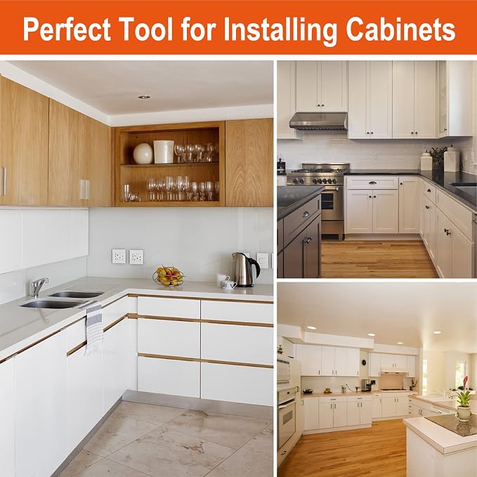 Cabinet Clamps, Cabinetry Clamps Cabinet Face Frame Clamps Cabinet Installation Clamps Cabinet Tools with Two Side Screws and Alignment Plate, 2 Pack, Up to 440 lbs Load Capacity, Orange