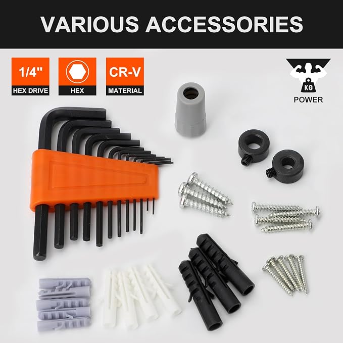 COMOWARE 200Pcs Drill Bit Set & Screwdriver Bit Set - HSS/CR-V 1/4" Multi-Purpose Bits in Transparent Storage Case, Impact Driver Accessories for DIY Projects, Home Repairs, Professional Use
