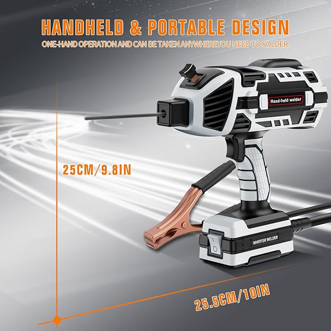 Welding Machine Handheld 110V 120Amp Portable ARC Welder Gun Hand Held Welder Machine with IGBT Inverter 5 Variable Current Adjustment for 1/16''-1/8'' Welding Rods