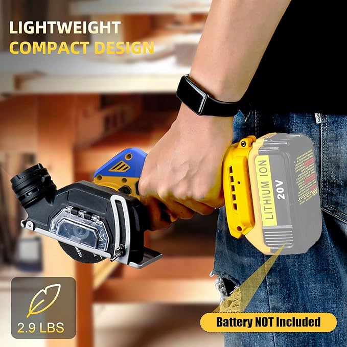 Cordless Cut Off Tool Compatible With DeWalt 20V MAX Battery Compact Saw Brushless with 3" Blades,2 Speed Adjustment Mini Circular Saw19000RPM for Metal/Wood