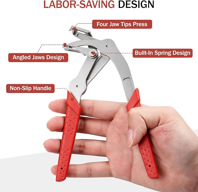 Car Clip Pliers, Auto Fastener Clip Removal Pliers, Panel Clip Removal Tool with100Pcs Car Push Retainer Clips for Removing Automotive Plastic Clips,Trim Bumpers,Door Panels,Rivets & Interior Panels