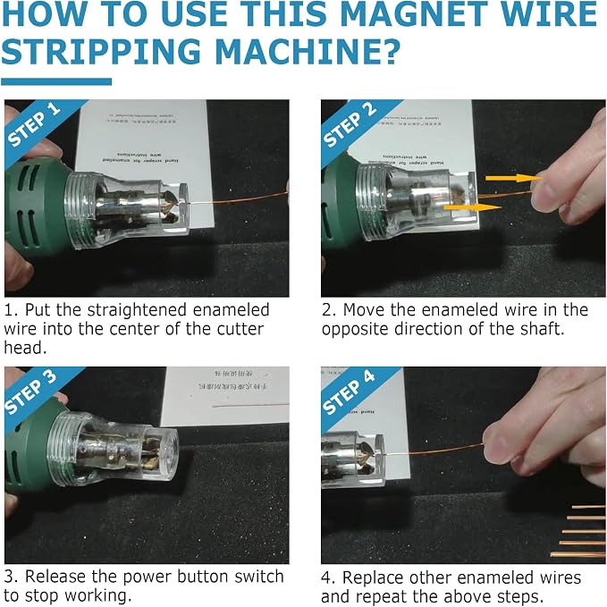 MXBAOHENG Handheld Magnet Wire Stripping Machine 75W Wire Stripper Cutter Enameled Wire Paint Scraper 12000r/min (110V)