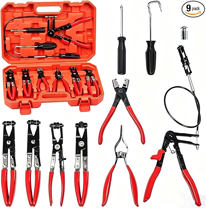 9PCS Hose Clamp Pliers Set,Hose Clamp tool kit