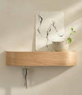 Kazai. Key Holder 'Toke' | Minimalist Key Hook Design from Berlin | Modern Key Holder Wall Mount with Wooden Shelf | Key Rack for Wall as Entryway Organizer | Oak