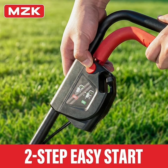 MZK 20V 13" Electric Lawn Mower, Brushless Cordless Lawn Mower with 4-Position Height Adjustment, Walk-Behind Push Mowers with 8 Gallon Grass Bag, 2 x 4.0Ah Batteries & Charger Included