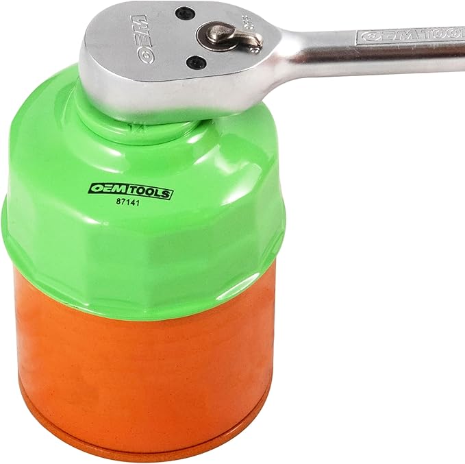 OEMTOOLS 87141 Oil Filter Wrench, 65/67 mm 14 Flute, Oil Filter Cap Prevents Slipping, Use with a 3/8" Drive Tool, Rust Resistant