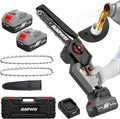 NANWEI 8 Inch Cordless Chainsaw for Tree Trimming & Wood Cutting, Lightweight Handheld Mini Chain Saw with 2 x 4.0Ah Batteries, Brushless Motor for Long Runtime & Low Noise