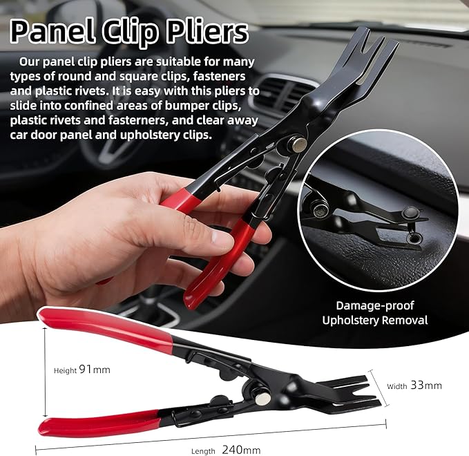 10 Pieces Electrical Disconnect Pliers for Cars, Automotive Electrical Plug Connector Disconnect Tool and Connector Separator and Hose Clamp Pliers, Fuel Line Tool and Auto Trim Removal Tool Set