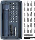 HOTO 25-Piece Upgraded Electric Screwdriver Kit, 1/4'' Hex, Magnetic Lid, 1500mAh Rechargeable Cordless Screwdriver, LED Light, Ideal for Furniture Assembly, Home Repair & Garage Projects