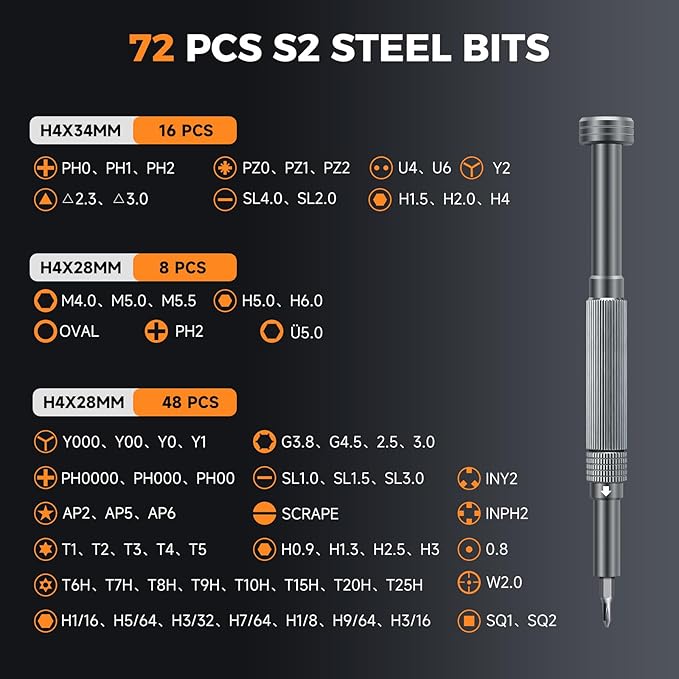 UF-TOOLS 83 in 1 Electronics Precision Screwdriver Set, Mini Professional Magnetic Repair Tool Kit with Torx Phillips Triwing for Computer, iPhone, Macbook, PC, Laptop, Watch, PS5, RC