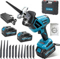 Mini Reciprocating Saw, 21V 3 Variable Speed, 0-3500 Brushless Motor Cordless Powered Saw with 2x4.0Ah Battery, Tool-Free Blade Change, LED Work Light, Hand Recíproca for Woods/Metal/Plastic
