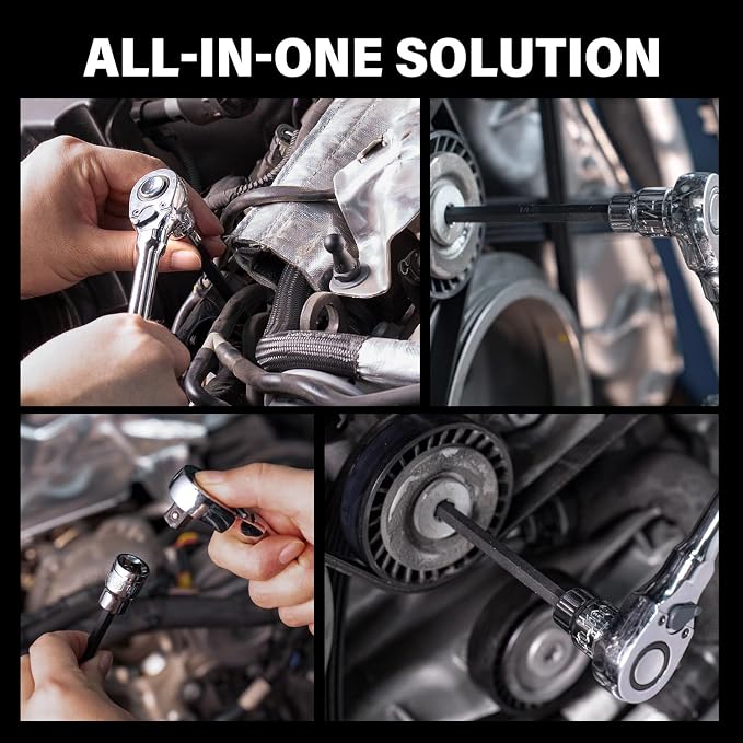 19-Piece 3/8" Drive Impact Hex Bit Socket Set | SAE/Metric, S2+CR-V, phosphate coated, long-reach, laser marked, case