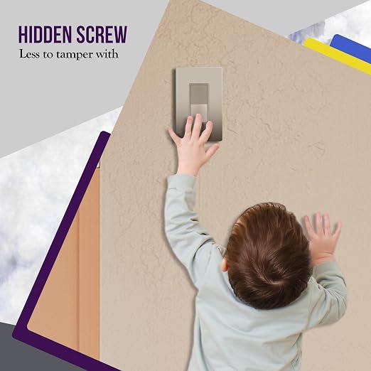 ENERLITES Elite Series Decorator Rocker Light Switch, 15A 120V/277V, Gloss Finish, Single Pole, 3 Wire, Grounding Screw, Residential Grade, UL Listed, 91150-NK, Nickel