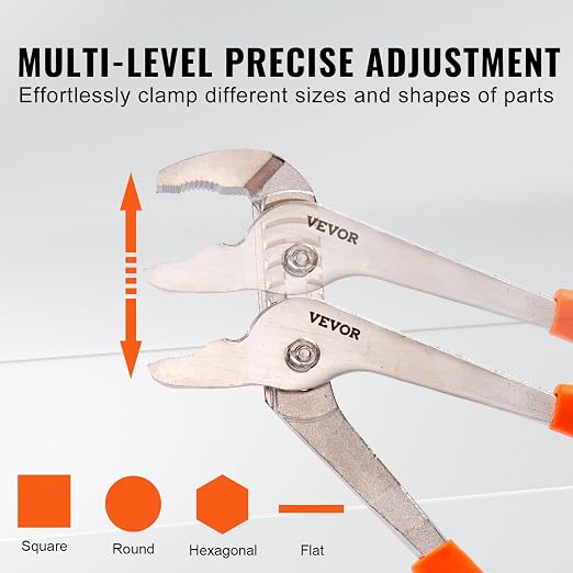 VEVOR 8-Piece Pliers Set with Tool Roll, High Carbon Steel-12"/10"/8" Groove Joint -8"Linesman's -6" Slip Joint Pliers-8" Long Nose Pliers-6" Diagonal Cutter-10" Adjustable Wrench