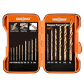ANGELSWORD M35 Cobalt Stepped Point Tip Drill Bit, 15 PCS(1/16"-3/8"), Titanium Coated Drill bit, for Steel, Cast Iron, Aluminum, Brass, Acrylics
