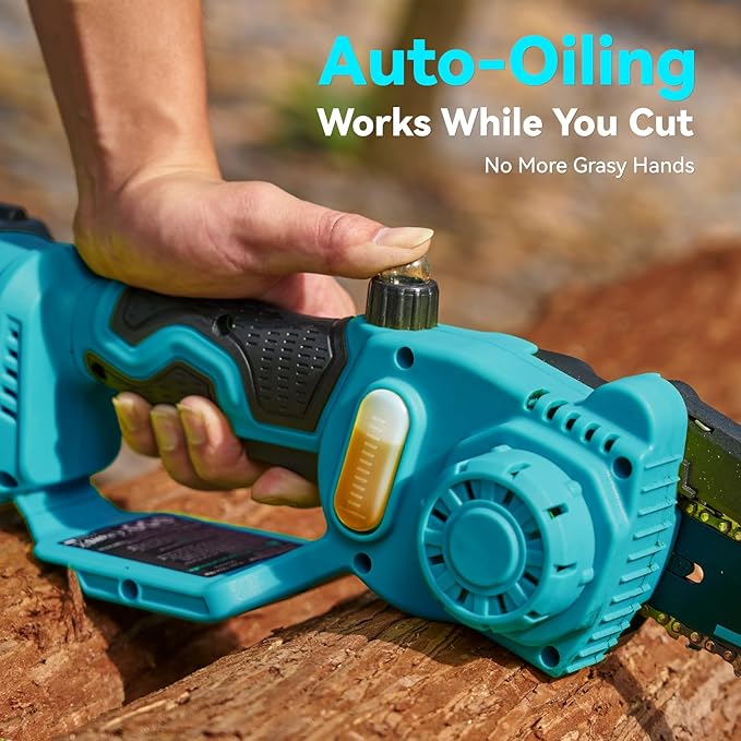 Mini Chainsaw Cordless, 8 Inch & 6 Inch Electric Chainsaw Battery Powered, 1000W Brushless Handheld Power Chain Saw with 2 Batteries, Small Tree Saw for Branch Trimming Wood Cutting