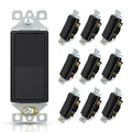 ELEGRP Matte Black 3 Way Decorative Light Switch, 15Amp, 120-277 Volt, AC Decorator Rocker Paddle Wall Switch Replacement, Self-Grounding, Residential and Commercial Grade, UL Listed (10 Pack)