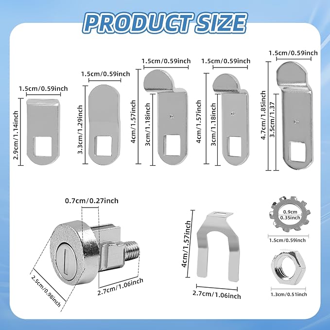 Mailbox Lock for L-1172C | USPS Mail Box Latch Tool Box Lock, C9100 Letterbox Lock, 3 Keys and C7120 Cam Replacement Accessories, Nickel Finish