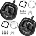 2Pcs Compression Whale Tail Locks Truck Tool Box Latch Toolbox Fishtail Lock Lever Replacement T Shaped Handle Paddle Lock with Key Suitable for Truck RVs Trailer Box Black