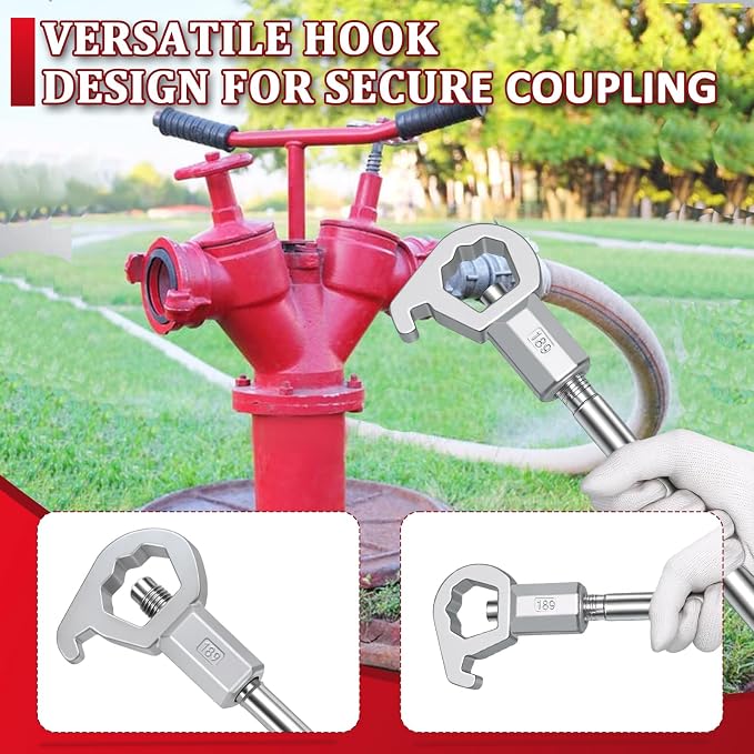 Podoy Adjustable Fire Hydrant Wrench Tool for 1-1/2" to 6" Bolt Head 2 PACK | Carbon Steel Hydrant Spanner Wrench for Loosening Caps and Opening Valves Water Meter/Pipe/Sprinkler Multifunction Tool