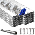 Wiggle Wire & Lock Channel for Greenhouse - PVC Coated Spring Wire & Aluminum U-Channel Bundle, Farmer Greenhouse Poly Film or Shade Cloth Attachment (20, White)