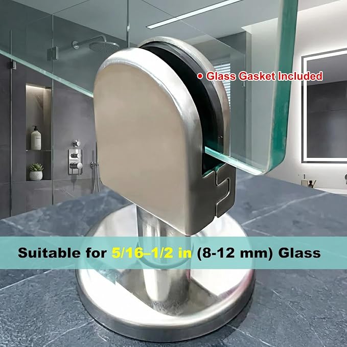 Fixed & Adjustable Glass Support Bar, Ceiling to Glass Screen Brace Arm