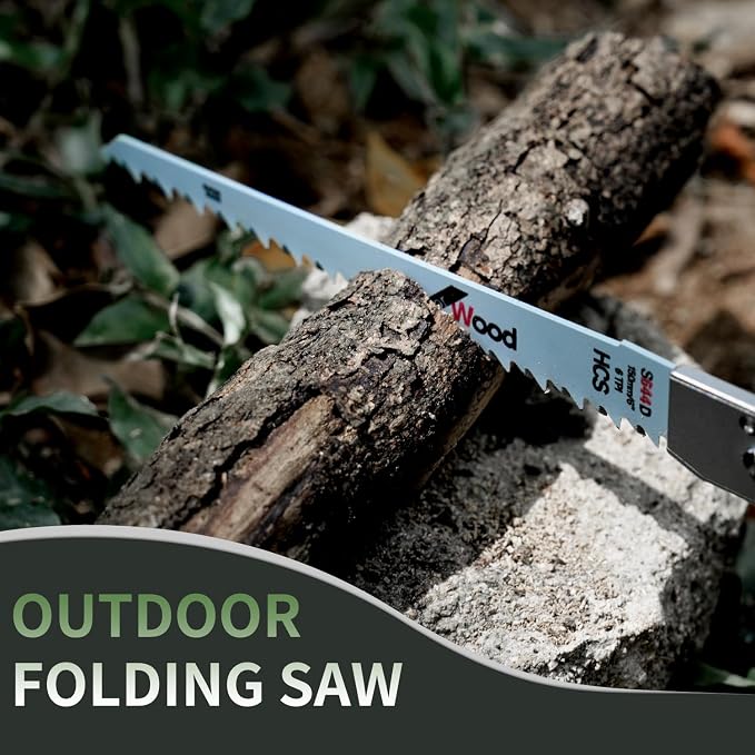 Titanium Folding Hand Saw, 13 Inch Camping Saw Heavy Duty High Carbon Steel Blade for Wood Cutting, Tree Trimming and Gardening