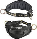 Tongue Buckle Body Belt With Hot-Pressing Waist Pad and 2 Side D-Rings Personal Protective Equipment Safety Harness | Waist Fitting Size 30'' to 45'' for Work Positioning, Restraint