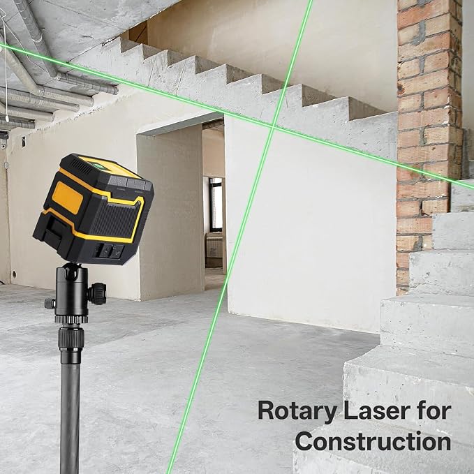 Self Leveling Green Laser Level, 100ft Cross Line Tool with Rotary Function, Class I| Laser <1mW (635nm), 3 Brightness Modes, Magnetic Bracket, IP54 Dust & Water Resistant