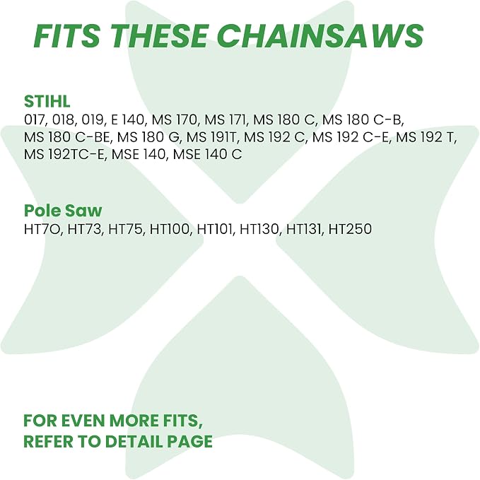 BYANE 14-Inch Carbide Chainsaw Chain 3/8"LP Pitch .043" Gauge 50 DL | Fits Stihl MS170, MS180, MS192T, and HT101/HT131 Pole Saws