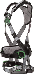 MSA V-FIT Standard Safety Harness - Polyester & Nano-Technology Treated Web Full Body Harness Back, Shoulder Padding, Gray