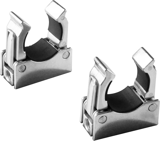 Kupo LED Tube Light Clamp Set for T-12 LED Tubes 38-42mm Dual Pack Aluminum Die-Cast Spring Clamps with 1/4"-20 and 3/8"-16 Threads (KG304012)
