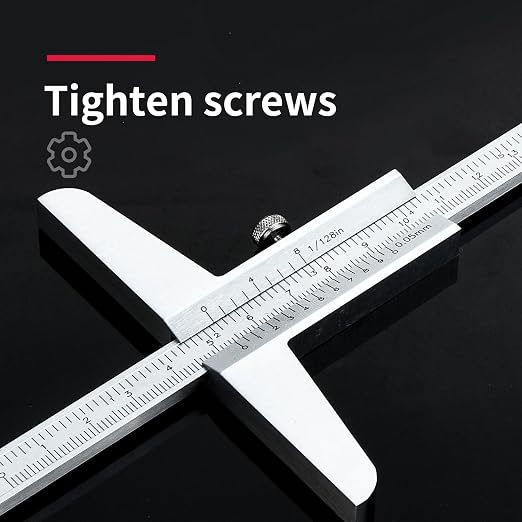 0-300mm Depth Vernier Caliper Micrometer Measuring Tool, 0.02mm Resolution,Carbonsteel Caliper Measuring Tool, DRINYOUNG (0-300/128in Depth Caliper)