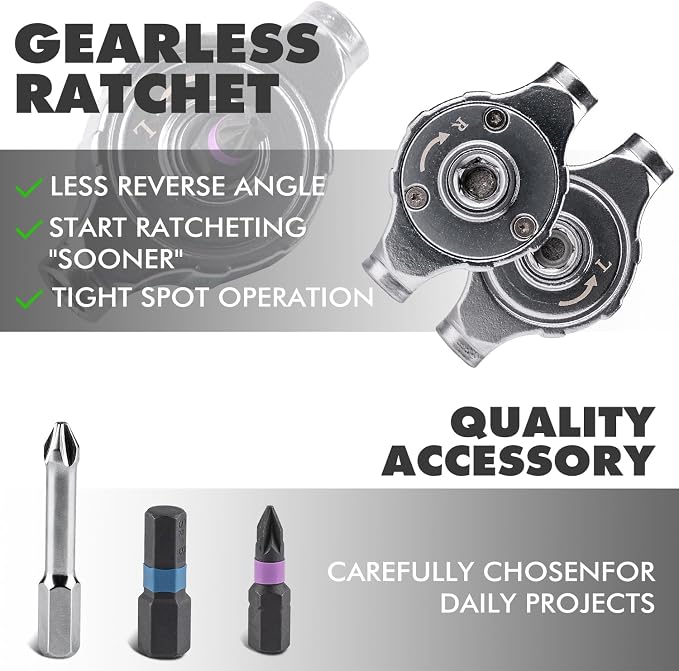 VMAN Ratchet Screwdriver Set, magnetic Screwdriver sets, S2 Steel Bits, DIY Combination Flexible Shaft, Suitable for Furniture Assembly, Precision Electrical Appliance Repair, Bicycle Tools