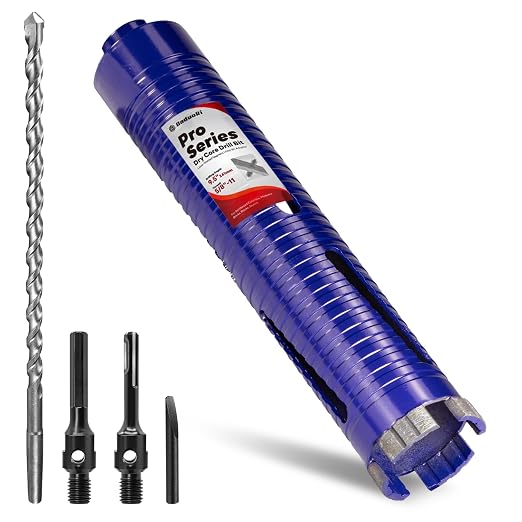 2" Core Drill Bit with Pilot Bit & Adapters(SDS Plus and 1/2" Hex), 5/8"-11 Thread, 9.5" Depth, Upgraded-Welded Segments Diamond Core Bits for Concrete, Masonry, Brick Block