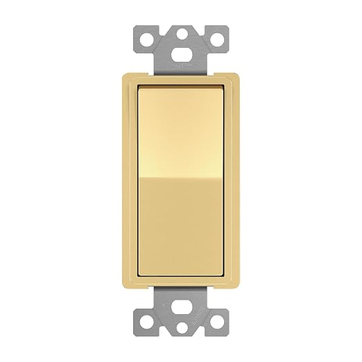 ENERLITES 4-Way Decorator Light Switch, Four Way Paddle Rocker Switch, Gloss Finish, Ground Wire Lead Attached, Residential/Commercial Grade, 15A 120V/277V, UL Listed, 94150-GD, Gold