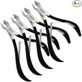 Professional Cuticle Trimmer Nail Cuticle Cutter Stainless Steel Cuticle Nippers with Sharp Blades of Cuticle Remover Clippers Manicure Tools Double Spring - Pedicure Nail Tools (Black - 4 Pack)